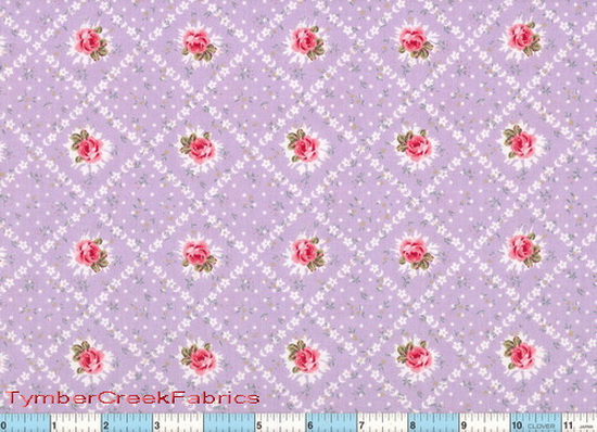 Tender Moments Roses on Lavender Fabric